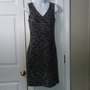 Ann Taylor Factory black white tweed sleeveless dress Sz 0 NWOT